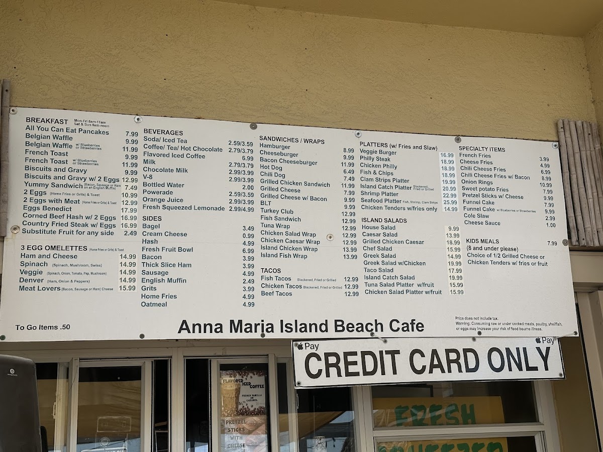 Anna Maria Island Beach Cafe Menu - Image 4